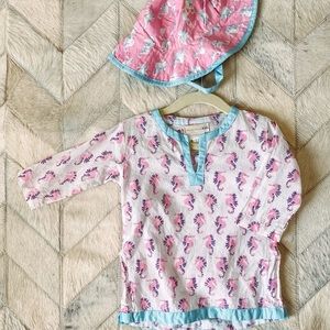 Pottery Barn Kids | Cover Up + Hat | 6-12M